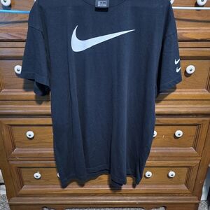 Nike Womans Black Tee Shirt Dress  with White Swoosh